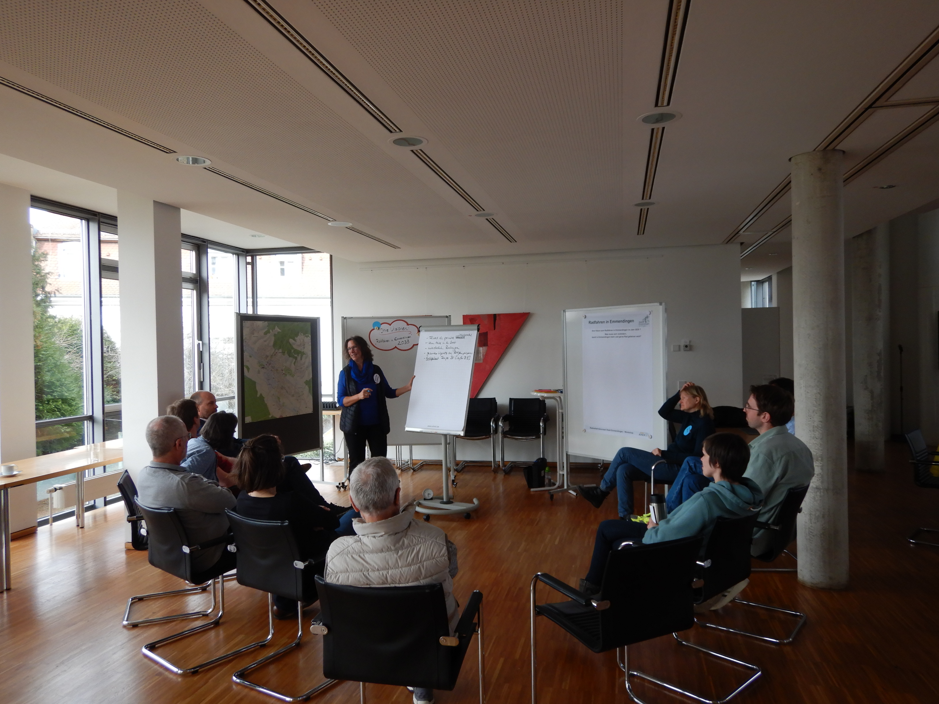 Arbeitsgruppe zur Zukunft des Radfahrens beim Workshop am 18.03.2023 (Leitung: Karin-Anne Böttcher)