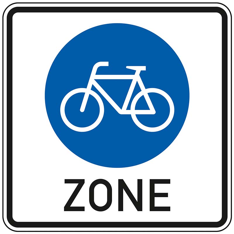 Verkehrszeichen Fahrradzone